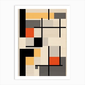 Geometric Fusion; Mid Century Abstract Tapestry Art Print