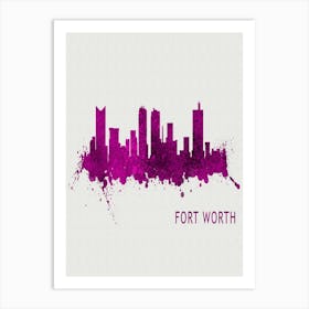 Fort Worth Texas City Purple Art Print