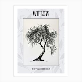 Willow Tree Simple Geometric Nature Stencil 2 Poster Art Print