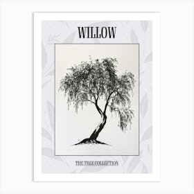 Willow Tree Simple Geometric Nature Stencil 2 Poster Affiche