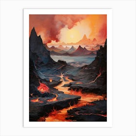 Volcanic Abstract Minimalist 11 Art Print