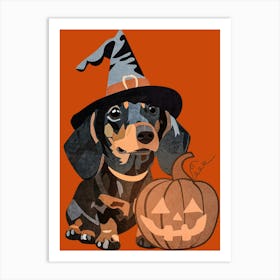 Dachshund Halloween 1 Art Print