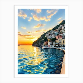 Sunset In Amalfi Coast 2 Art Print