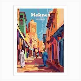 Meknes Morocco Historic Art Illustration Art Print