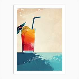 Atomic Aura: Mid-Century Cocktail Alchemy Art Print