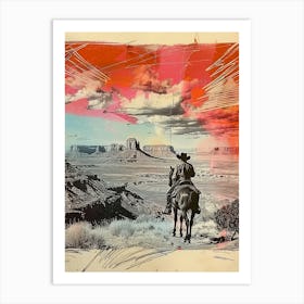 Big Sky Country Cowboy Collage 12 Art Print