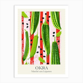 Marche Aux Legumes Okra Summer Illustration 2 Art Print