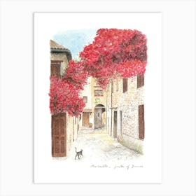 Marseille Cobbled Street, South of France Art Print