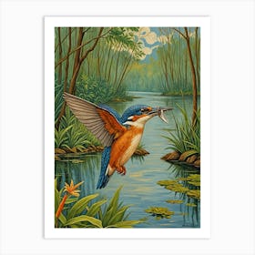 Kingfisher In Flight Art Print