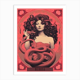 Medusa Pink Tarot Card Art Print