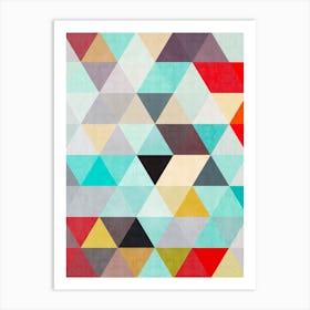 Colorful triangles in harmony 5 Art Print