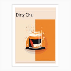 Dirty Chai Midcentury Modern Poster Art Print