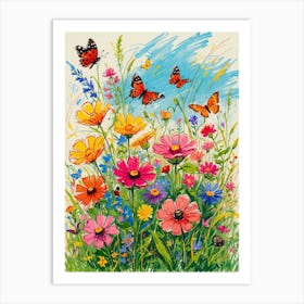 Butterfly Meadow Art Print