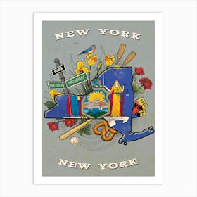 New York State Print Art Print