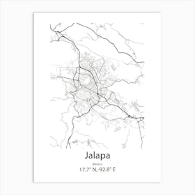 Jalapa,Mexico Minimalist Map Art Print