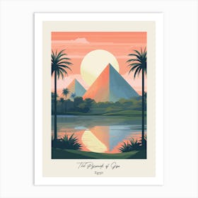 The Pyramids Of Giza   Egypt   Cute Botanical Illustration Travel 0 Poster Art Print