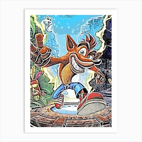 Crash Bandicoot Videogame Art Print