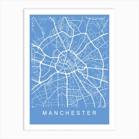 Manchester Map Blueprint Art Print