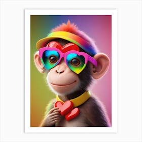 Monkey In Sunglasses 2 Art Print