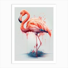 Flamingo Splash Art Print