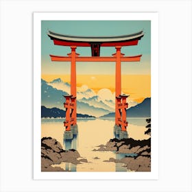 Itsukushima Shrine, Japan Vintage Travel Art 2 Art Print