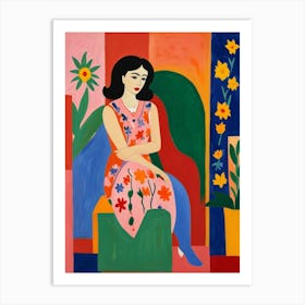 Woman Sitting In A Chair 2 Art Print