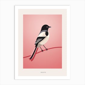 Minimalist Magpie 2 Bird Poster Art Print