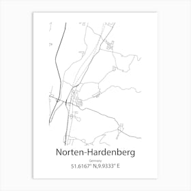 Norten Hardenberg,Germany Minimalist Map Art Print