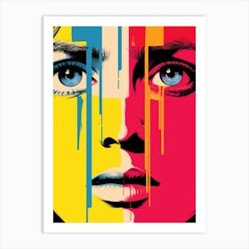 Paint Drip Pop Art Portrait Art Print