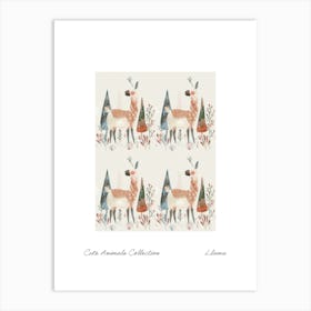 Cute Animals Collection Llama 4 Art Print