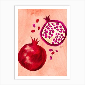 Painted Pomegranates In Pink Art Print