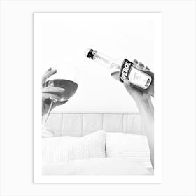 Drinks in Bed B&W_2662372 Art Print