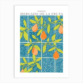 Mercado De La Fruta Mango Illustration 3 Poster Art Print