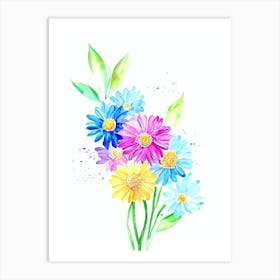 Daisies 2 Watercolour Flower Art Print
