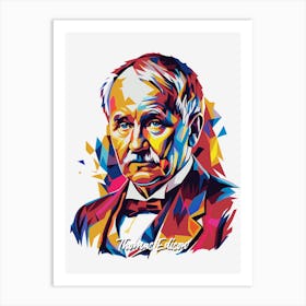 Thomas Edison 02 Portrait WPAP Pop Art Art Print