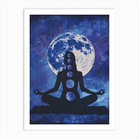 Yoga In The Moonlight Art Print