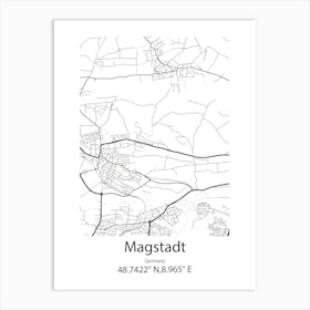 Magstadt,Germany Minimalist Map Art Print