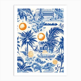 Playa Del Carmen Mexico, Inspired Travel Pattern 4 Art Print