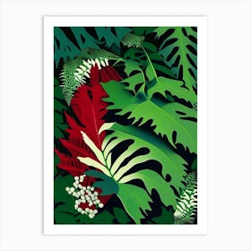 Japanese Holly Fern Vibrant Art Print