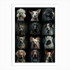 Bunch of beautiful dogs Art Print