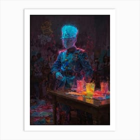 Man Sitting At A Table Art Print