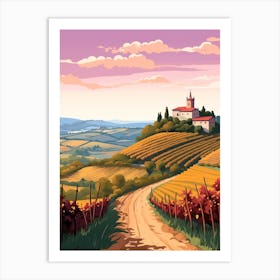 Camino De Santiago Spain 2 Hike Illustration Art Print