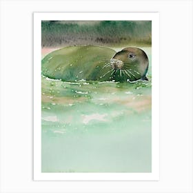 Elephant Seal Storybook Watercolour Art Print