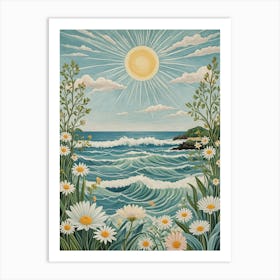 Daisies On The Beach Art Print