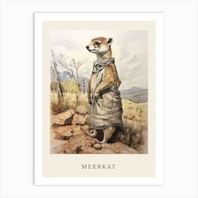 Beatrix Potter Inspired  Animal Watercolour Meerkat 2 Art Print