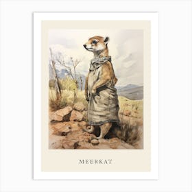 Beatrix Potter Inspired  Animal Watercolour Meerkat 2 Poster