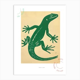 Simple Green Lizard Bold Block 1 Poster Art Print