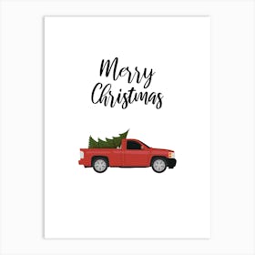 Merry Christmas Truck Art Print