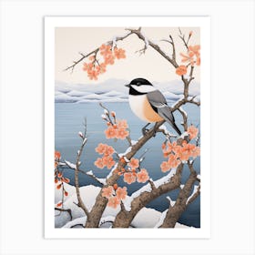 Winter Bird Painting Carolina Chickadee 1 Art Print