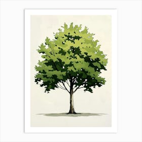 Maple Tree Pixel Illustration 2 Art Print